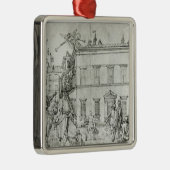 芸術家を訪問する馬上のミケランジェロ メタルオーナメント (右)
