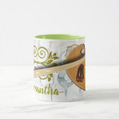 芸術家パレットおよびペイントブラシ絵画 マグカップ (中央)