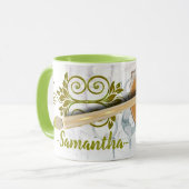 芸術家パレットおよびペイントブラシ絵画 マグカップ (正面左)