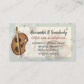 芸術家パレットおよびペイントブラシ 名刺 (裏面)