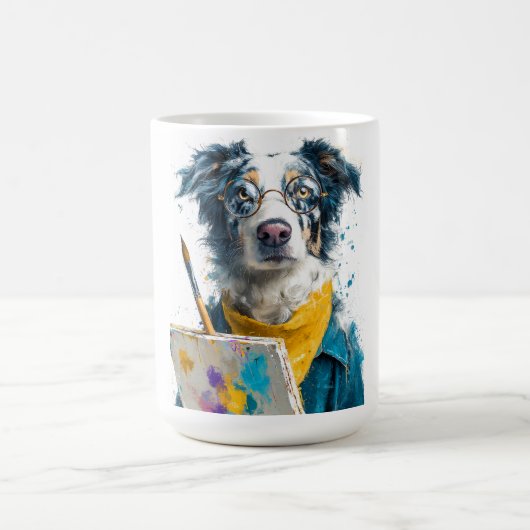 芸術家犬の肖像画 コーヒーマグカップ (中央)