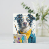 芸術家犬の肖像画 シーズンポストカード (スタンド正面)