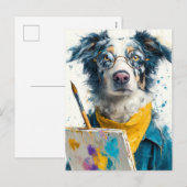 芸術家犬の肖像画 シーズンポストカード (正面/裏面)