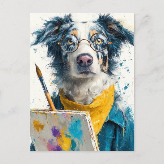 芸術家犬の肖像画 シーズンポストカード (正面)