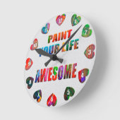 芸術家/ペインター/Craftersのためのギフト ラウンド壁時計 (傾斜)