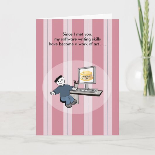 芸術家-誕生日としてソフトウェアエンジニア カード (正面)