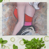 芸術家GGによるダービーのひよこの~ 2012のデザインは燃えます キッチンタオル (折り畳み)