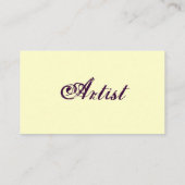 "芸術家IV"のプロフィールカード 名刺 (裏面)