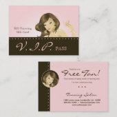 芸術家VIPクラブカードにかわいらしいピンクの女性を構成して下さい 割引カード (正面/裏面)