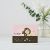 芸術家VIPクラブカードにかわいらしいピンクの女性を構成して下さい 割引カード (スタンド正面)