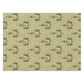 芸術工芸品ミッションスタイルホワイトフローラルパターン テーブルクロス (正面(横))