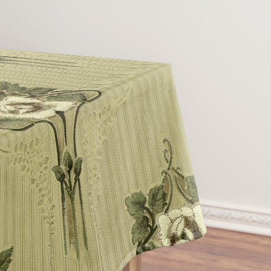 芸術工芸品ミッションスタイルホワイトフローラルパターン テーブルクロス (インサイチュ)