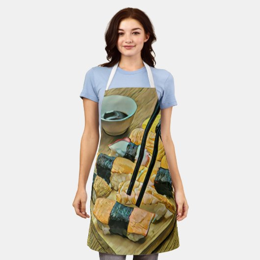 芸術日本の愛好家 エプロン (着用した状態)