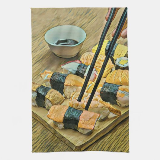 芸術日本の愛好家 キッチンタオル (縦)