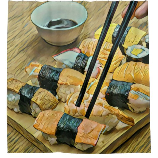 芸術日本の愛好家 シャワーカーテン (正面)