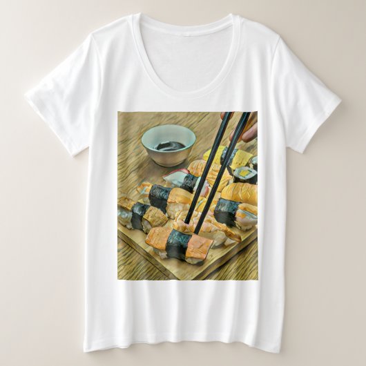 芸術日本の愛好家 プラスサイズTシャツ (デザイン正面)