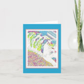 芸術的かわいらし白キャットイラストレーション カード (正面)