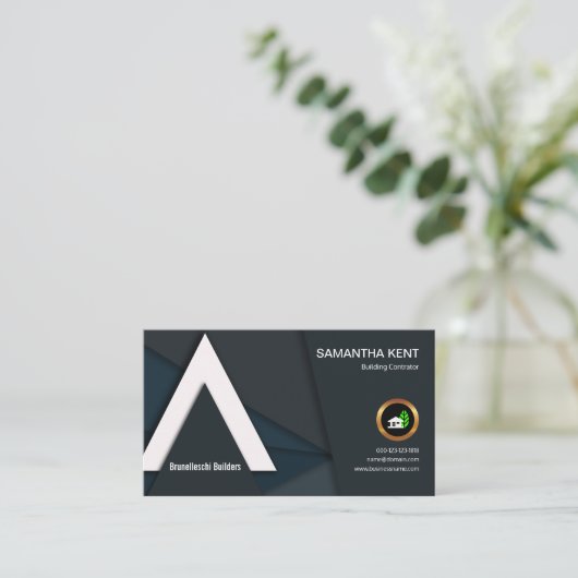 芸術的でエレガントなフレームの屋根の建築の建築者 名刺 (スタンド正面)