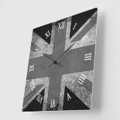 芸術的でグランジなイギリスの旗 スクエア壁時計 (傾斜)