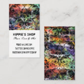 芸術的でグランジなダマスク織 名刺 (正面/裏面)