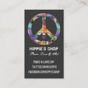 芸術的でグランジなピースサインのカスタムな名刺 名刺