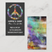 芸術的でグランジなピースサインのカスタムな名刺 名刺 (正面/裏面)