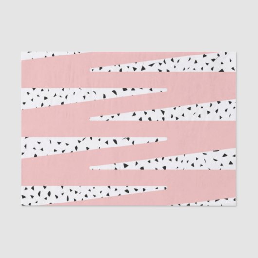 芸術的でシックなピンクのジグザグ形及び抽象的な三角形 薄葉紙 (正面)