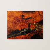 芸術的でパターン(の模様が)あるなチェロのデザイン ジグソーパズル (横)