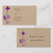 芸術的でユニークな紫色のバラの芽の水彩画 名刺 (正面/裏面)