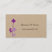 芸術的でユニークな紫色のバラの芽の水彩画 名刺 (裏面)