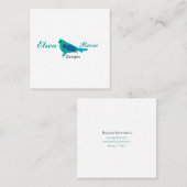 芸術的で創造的なデザイナーかわいく青い鳥 スクエア名刺 (正面/裏面)