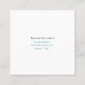 芸術的で創造的なデザイナーかわいく青い鳥 スクエア名刺 (裏面)