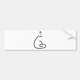 芸術的で渦巻形のな猫のシルエット バンパーステッカー