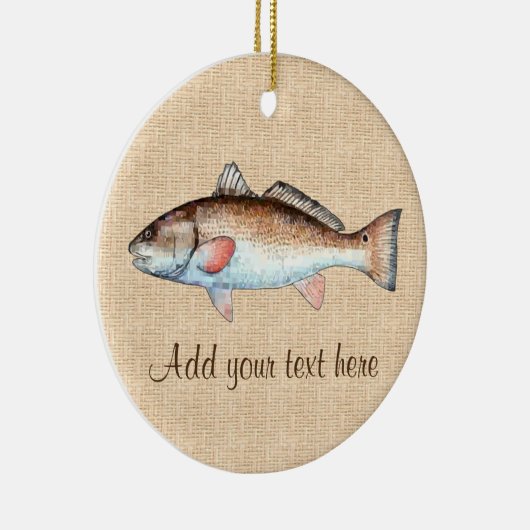 芸術的で自然なRedfish セラミックオーナメント (右)