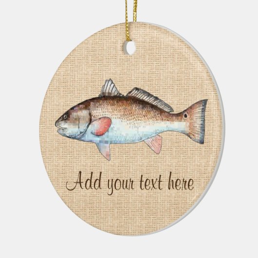 芸術的で自然なRedfish セラミックオーナメント (左)