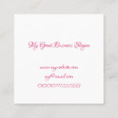 芸術的で黄色い及びピンクの水彩画の洗浄背景 スクエア名刺 (裏面)