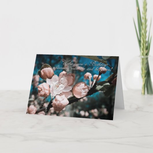 芸術的なりんごの花の誕生日の挨拶状 カード (正面)