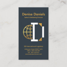 芸術的なアルファベットDの金ゴールドの地球の青の優雅