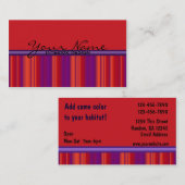 芸術的なインテリアのカスタムで赤い紫色のテーマカード 名刺 (正面/裏面)