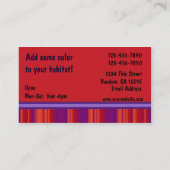 芸術的なインテリアのカスタムで赤い紫色のテーマカード 名刺 (裏面)