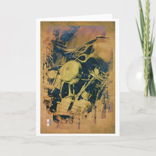 芸術的なエンジンの挨拶状 カード (正面)