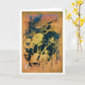 芸術的なエンジンの挨拶状 カード (黄色い花)