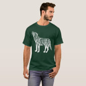 芸術的なオオカミの木の動物の自然の男性用 Tシャツ (正面フル)