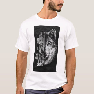 芸術的なオオカミの肖像画グラフィック メンズTシャツ Tシャツ