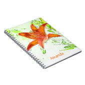 芸術的なオニユリのパーソナライズなノート ノートブック (右側)