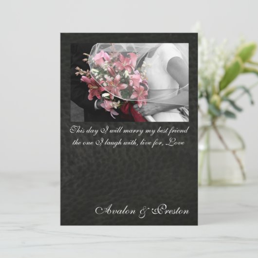 芸術的なオニユリの親友の結婚式招待状 招待状 (スタンド正面)