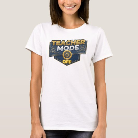 芸術的なオレンジ色のTEACH MODE OFF オリジナルグッズ Tシャツ (正面)