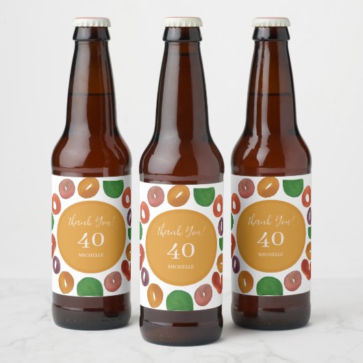 芸術的なカラフルな秋の紙皿 ビールラベル (ボトル)