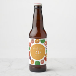 芸術的なカラフルな秋の紙皿 ビールラベル