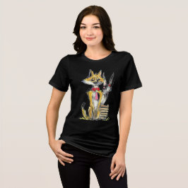 芸術的なキャラクターデザインの女性用カジュアルTシャツ トライブレンドTシャツ
